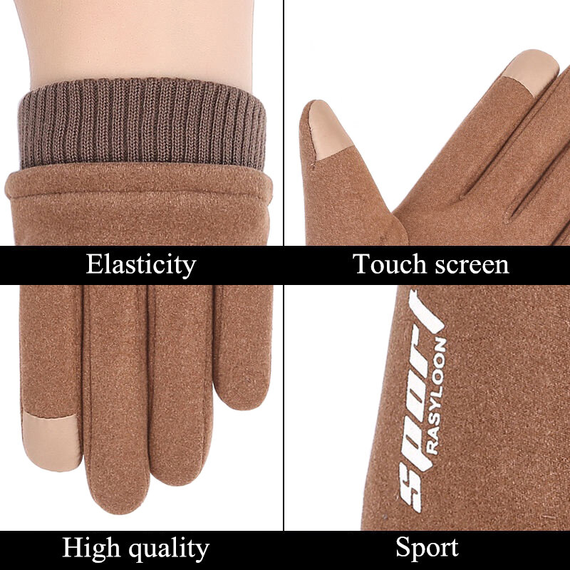 ฤดูหนาวถุงมืออุ่นสำหรับผู้ชาย Windproof ถุงมือหน้าจอสัมผัส Breathable กีฬาถุงมือขี่