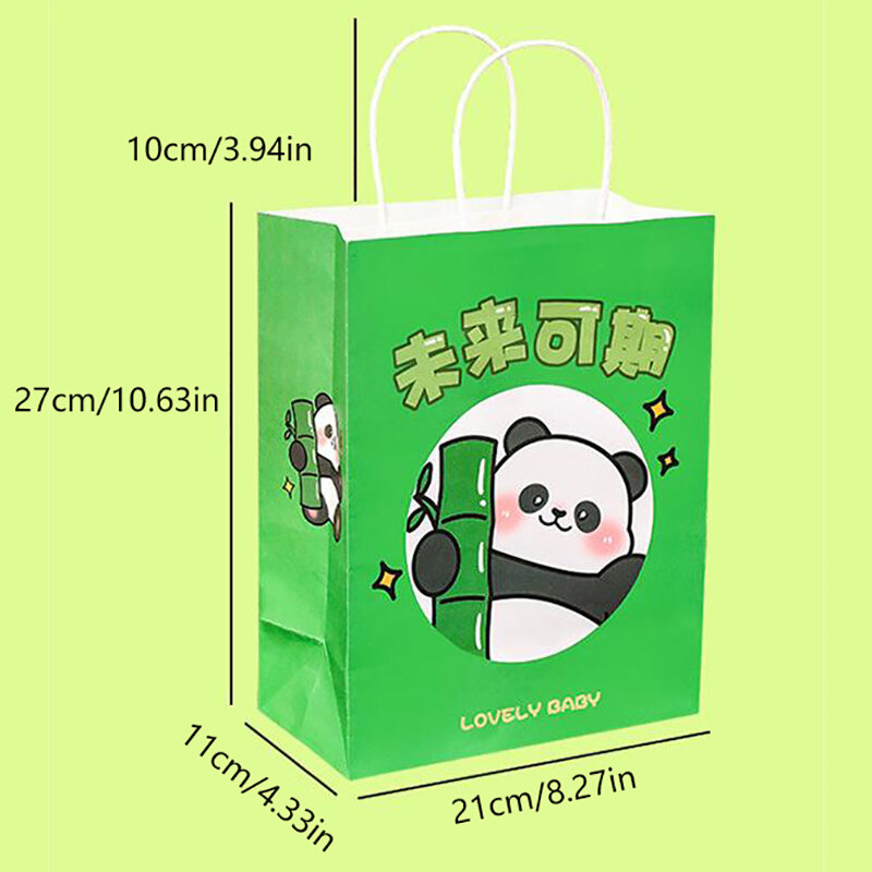 Saco De Presente De Panda Dos Desenhos Animados Para Estudantes, Saco De Papel De Alto Olhando, Bolsa Inspiradora Do Dia Das Crianças, Saco De Embalagem Bonito