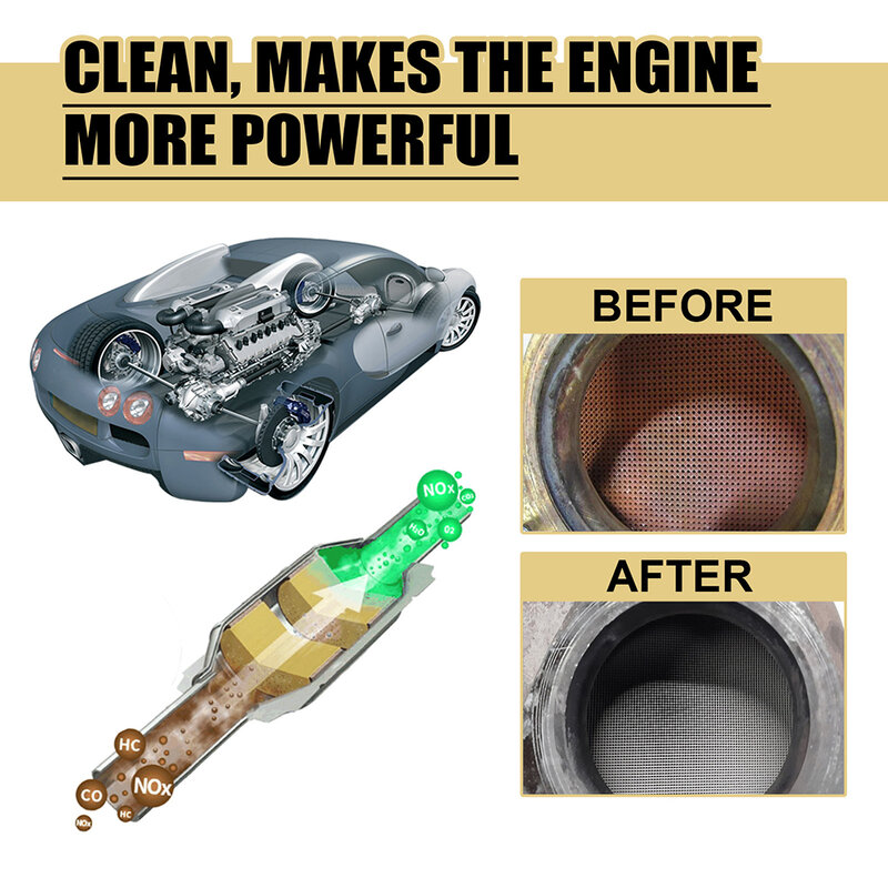 Garrafa Car Engine Cleaner, Exhaust Universal Fitment, Fácil de Usar, Novo, 30ml, 7.8x 2cm
