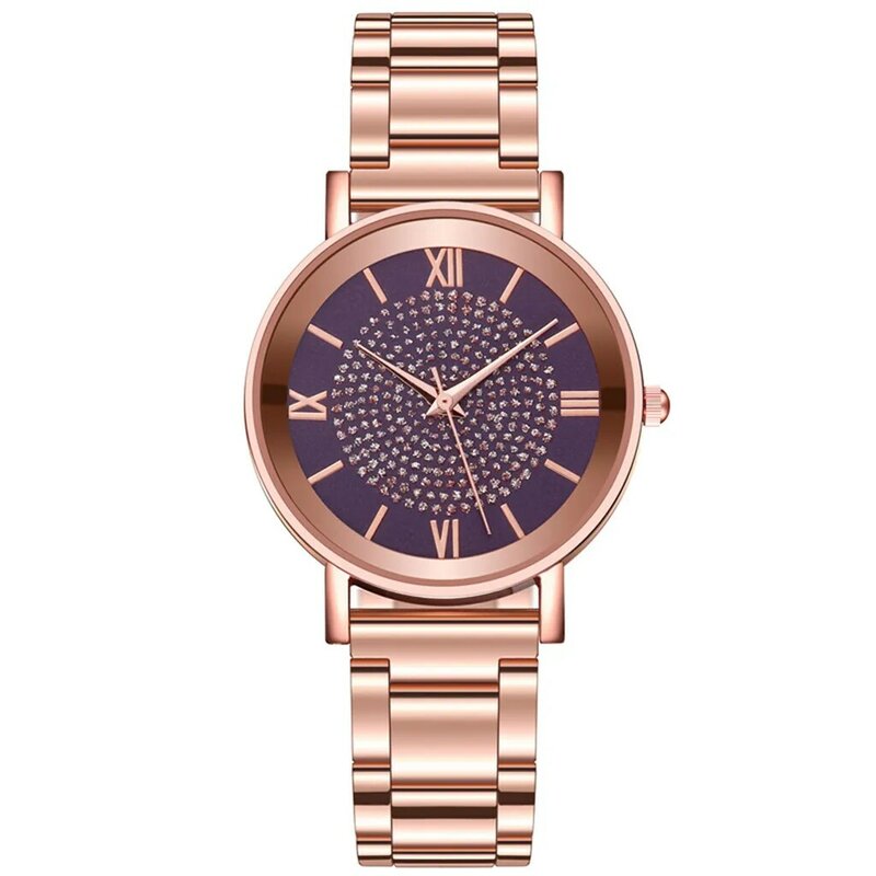 Women'S Elegant  Watches Stainless Strap Quartz Watch Casual Fashion All-Match Watch Roman Numeral Scale Watch For Women