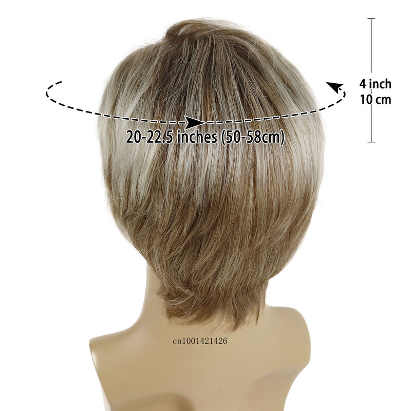 Synthetic Wigs for Men Short Haircuts Daddy Wig with Bangs Ombre Blonde Hair Man Guys Wig Costume Carnival Party Daily Use Wigs
