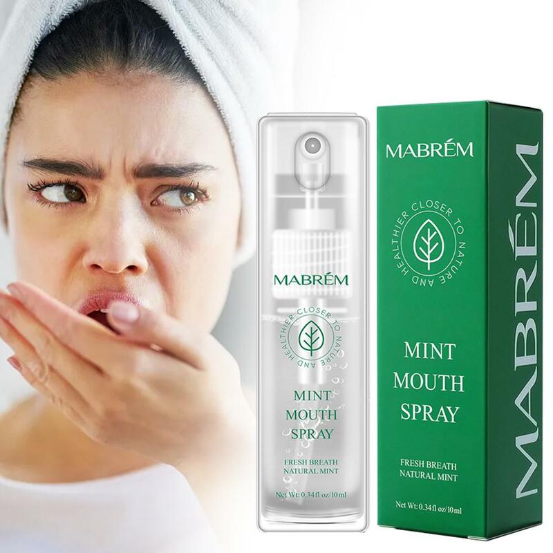 Spray de boca de hortelã, limpa a boca, remove a fumaça, purificador de mau hálito, cheiro do ar, E2Q5, 10ml