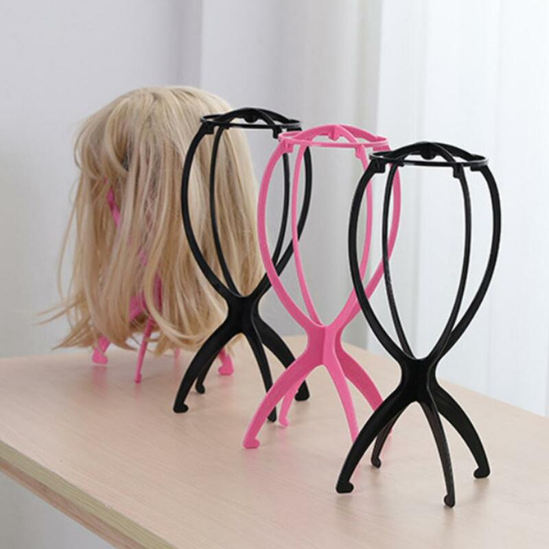 Soportes de plástico para exhibición de pelucas, cabeza de maniquí, soporte plegable portátil, 1 unidad