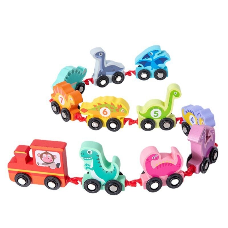 Toddler Link Dinosaur Train Toy Educational Number Learning Toy Children Development Learning Toy DropShipping