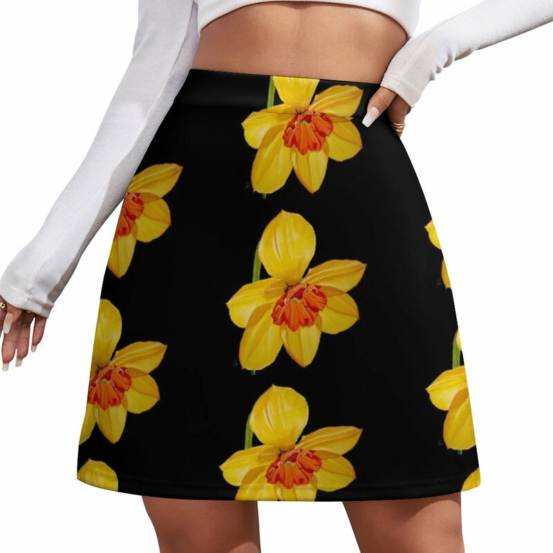 Rok Mini Daffodil Kawaii wanita pakaian musim panas 2023