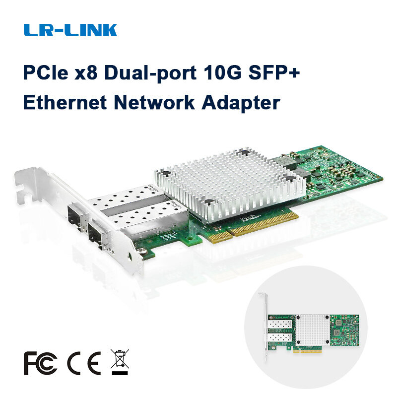 LR-LINK 9812bf-2sfp + porto duplo 10gb nic ethernet adaptador pci-e placa de rede de fibra óptica lan cartão intel X710-DA2 compatível