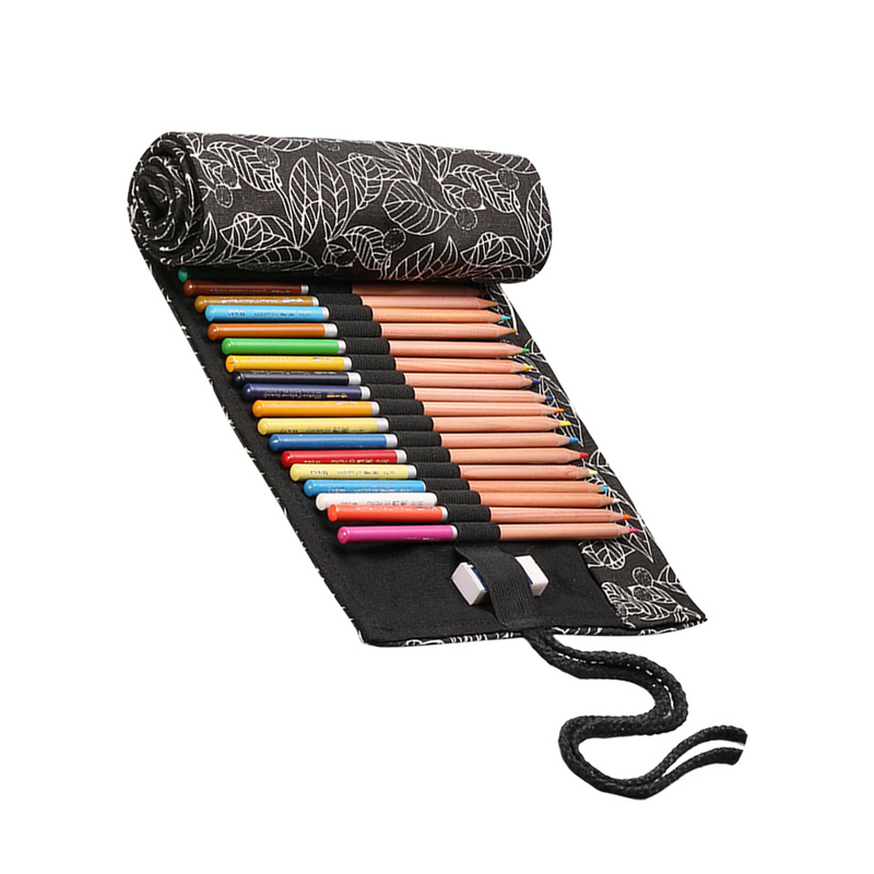 Organizador de almacenamiento de lápices de colores, bolsa portátil, soporte enrollable para cortina de colores