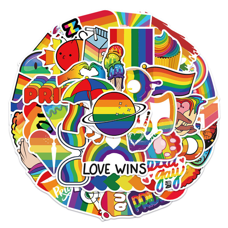 10/30/50Pcs ที่มีสีสัน Rainbow ตลก LGBT Gay Pride สติกเกอร์สเก็ตบอร์ดกีตาร์รถจักรยานยนต์ Scrapbooking แล็ปท็อปกระเป๋าเดินทางของเล่น