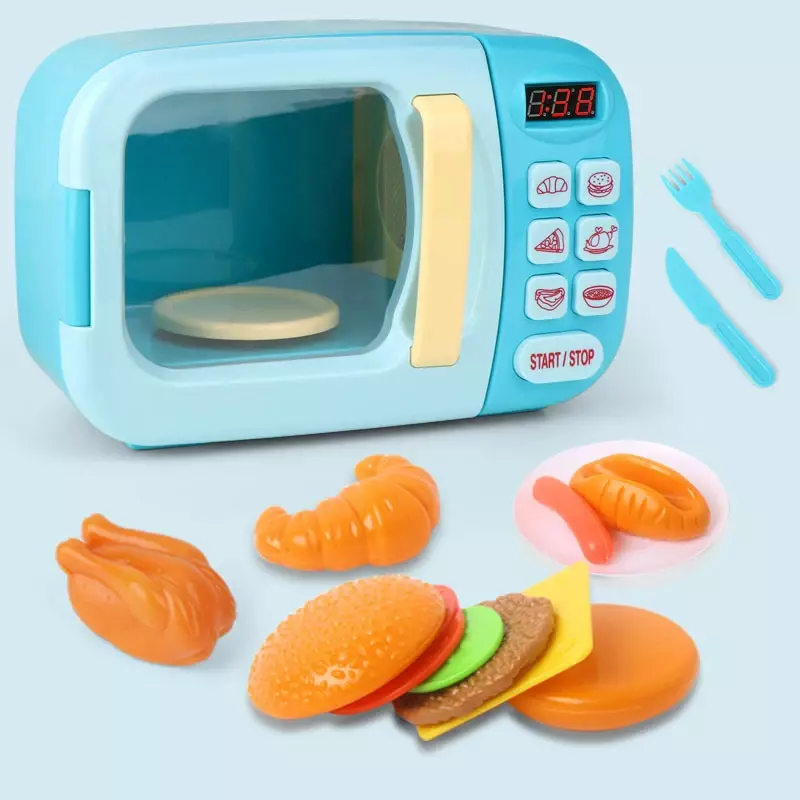 Mini cozinha fingir jogar brinquedos meninas simulação microondas forno de corte alimentos casa brinquedos educativos presente para crianças