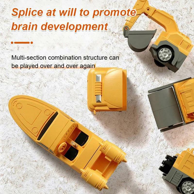 Brinquedo do carro do transformador magnético para crianças, Engenharia montado carro, Robot Construction Toys