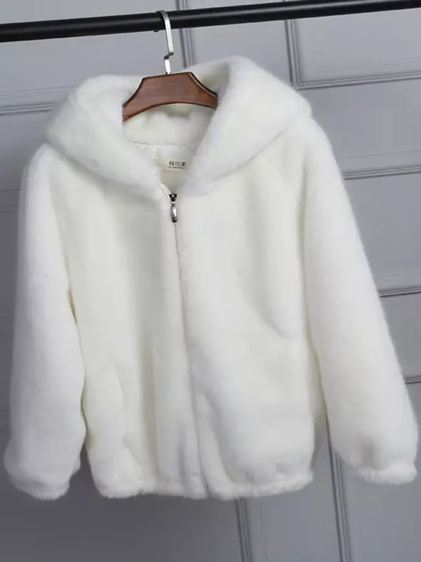 Новинка, Женское зимнее пальто, женская Норковая кашемировая теплая куртка, свободное плюшевое толстое пальто с капюшоном, теплая куртка, пальто из искусственного меха Z495