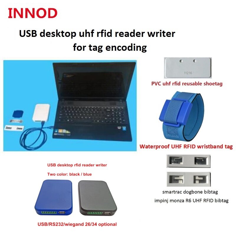 Lecteur d'antenne RFID UHF usb de bureau, interface rs-232 PR9200, lecture longue distance d'écriture 10cm-3m, lecteur d'étiquettes, faible coût