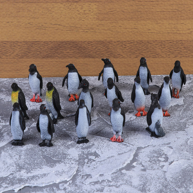 Figura de pingüino de 32 piezas para niños, modelo de Animal, estatua de simulación, juguetes creativos, Adorable, resina, plástico pequeño