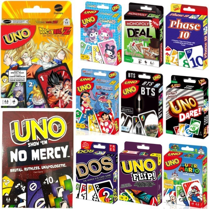 Uno เกมจับคู่ดราก้อนบอล, เกมโชว์ไพ่ Uno NO Mercy Card เกมกระดานปาร์ตี้สำหรับครอบครัวที่มีผู้เล่นหลายคนเกมโป๊กเกอร์เพื่อความบันเทิงสำหรับเพื่อนๆ