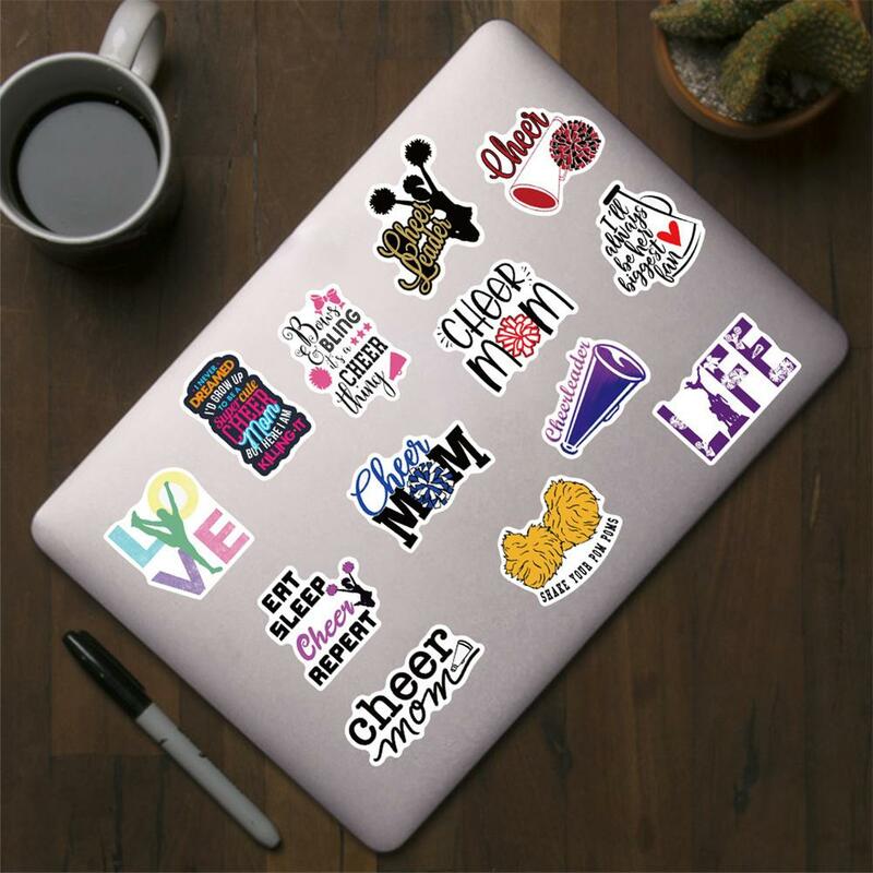 50pcs 200pcs Cartoon Cheer Stickers Waterproof Removable Self-adhesive Stickers Luggage Notebook Decal Cheerleading Products