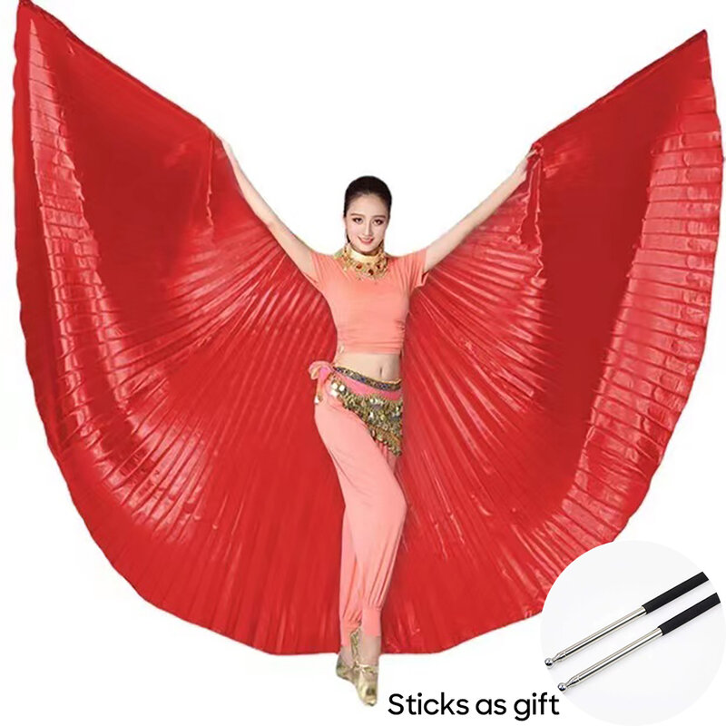 Women Stage Performance Wear Belly Dance Accessories Gold and Multi Colors Options Egyptian Alas Isis Wings With Sticks