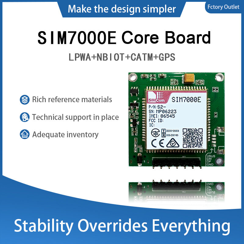 Carte de développement SIM7000E IoT SkeCAT-M NBIOT breakout Core board LPWA v1./ B5/B8/B20/B28