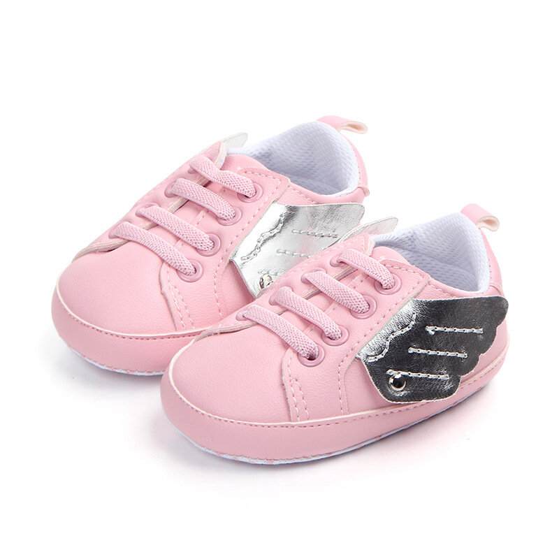 Chaussures de marche classiques avec ailes d'ange pour bébé, souliers pour enfant en bas âge, quatre couleurs