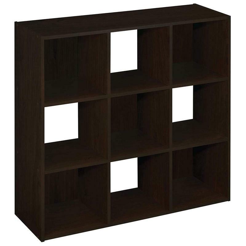 ClosetMaid-Bibliothèque ouverte en bois empilable, étagère d'affichage, 9 cubes, évaluation, expresso