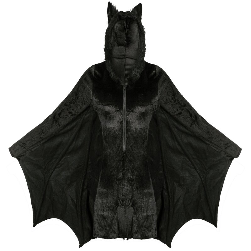 Volwassenen Vrouwen Zwart Halloween Bat Jumpsuits Romper met Vleugel Dress Up Hoodies Speelpakjes Cosplay Kostuum Outfit