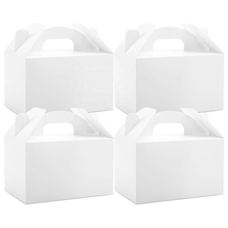 Cajas de cartón blancas personalizadas para fiesta, caja de regalo de boda plegable, Papel Kraft para dulces y pasteles