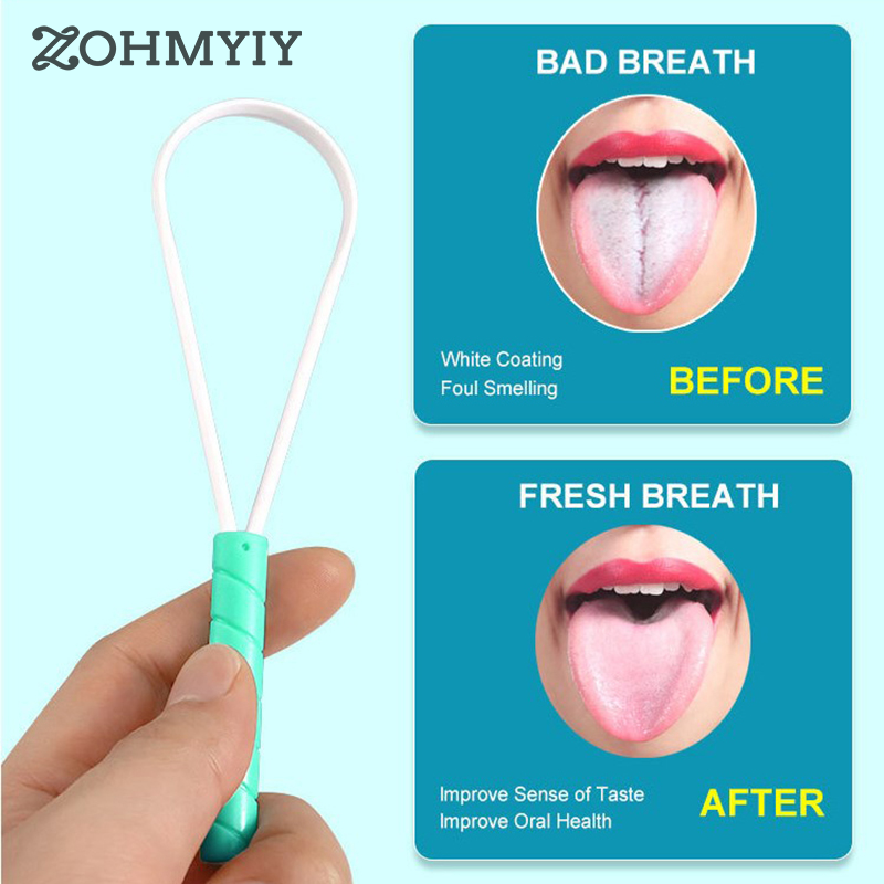 1PCS Alloy Tongue Scraper Fresh Breath Cleaning Coated Tongue Toothbrush Oral Hygiene Metal Tongue Scraper