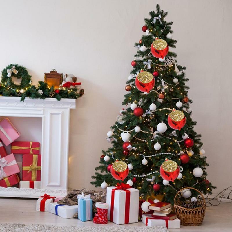 زخرفة الكرة شجرة عيد الميلاد الملونة ، قلادة معلقة شاتيربروف ، ديكور المنزل رائعة ، حفلة عيد