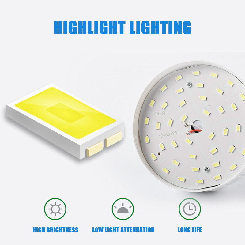 Lampu LED Portable USB isi ulang daya tinggi 450W, lampu sorot darurat kecerahan tinggi Hook Up berkemah