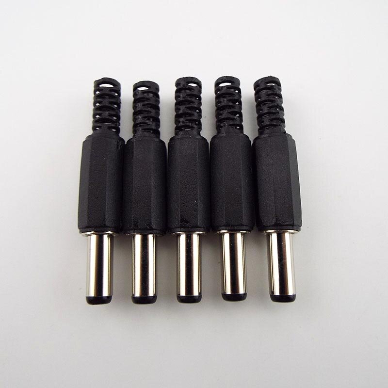 Enchufe de fuente de alimentación de CC de 9mm/14mm, conector adaptador de conector de montaje macho de 5,5mm x 2,1mm, carga de cable de enchufe para proyectos de bricolaje