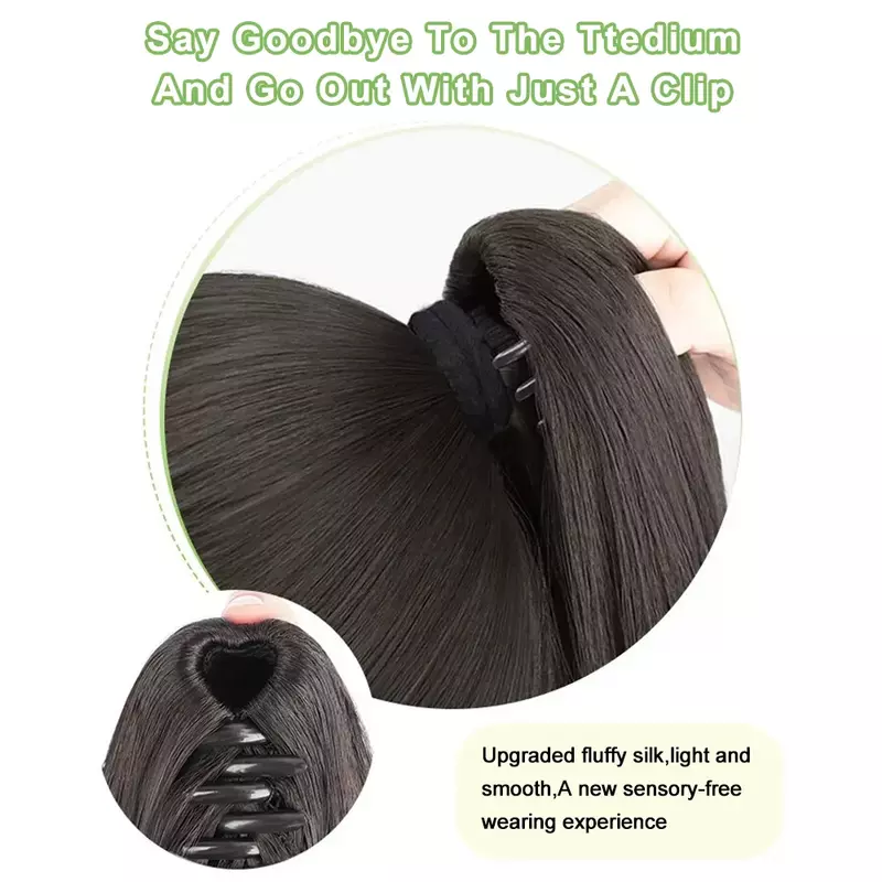 Alxnan synthetische Klaue Clip Pferdes chwanz natürliches lockiges Haar natürliche lockige Haare Schwanz Pferdes chwanz für Frauen