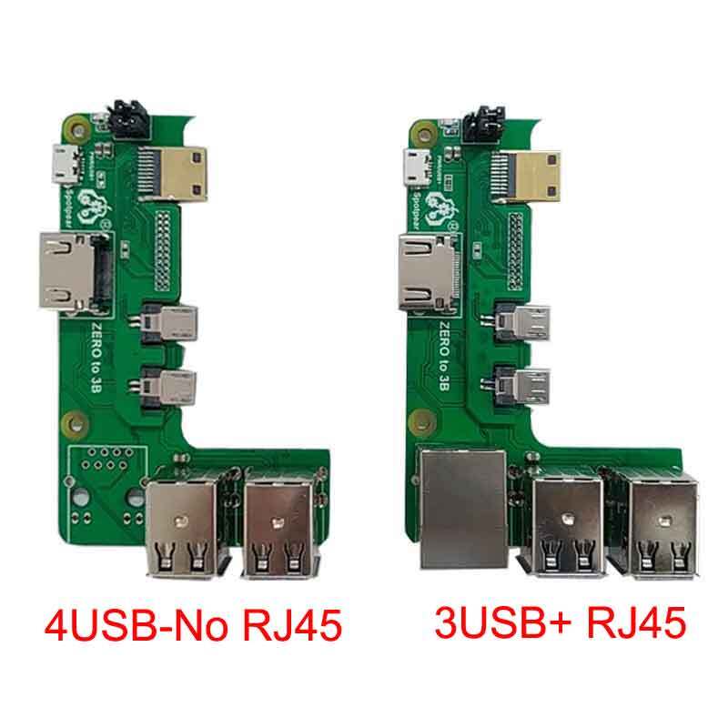 Raspberry Pi Zero 2W Đến 3B/4B Giao Diện Adapter Không Đến Pi3/Pi4 Mở Rộng Ban Bằng Không Pi0 HUB USB RJ45 Nón