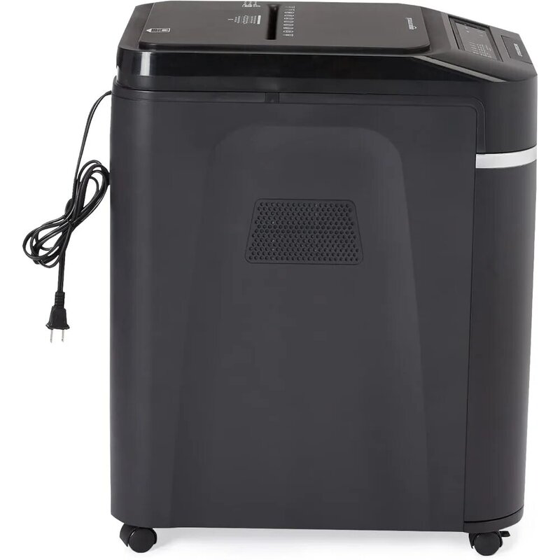 200-Sheet Auto Feed Cross Cut Paper Shredder with Pullout Basket, Black - NEW