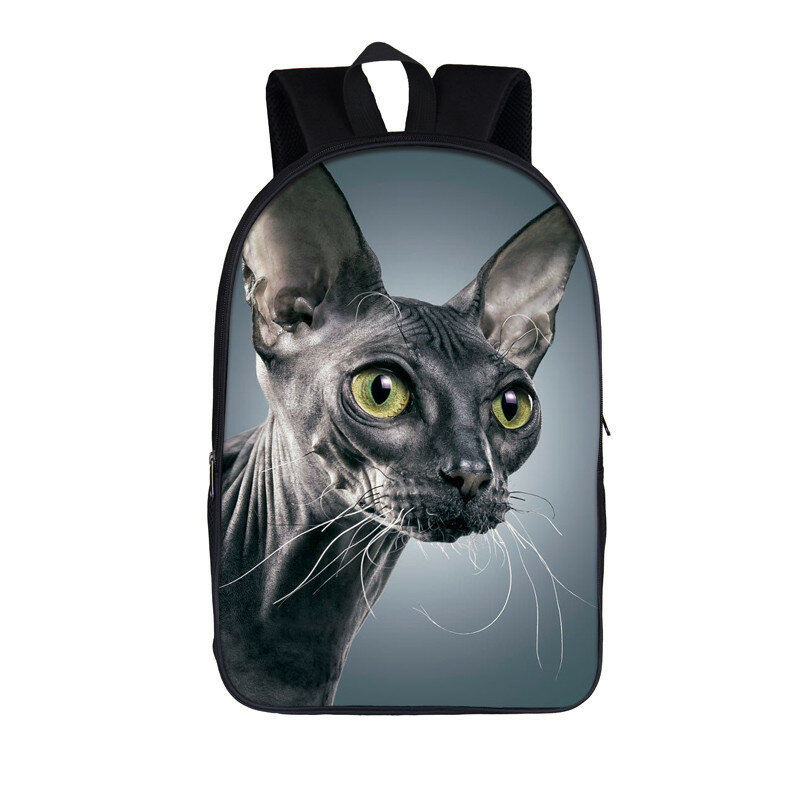 Sphynx-mochila con diseño de gato para mujer, morral escolar para estudiantes, morral de hombro para chicas adolescentes
