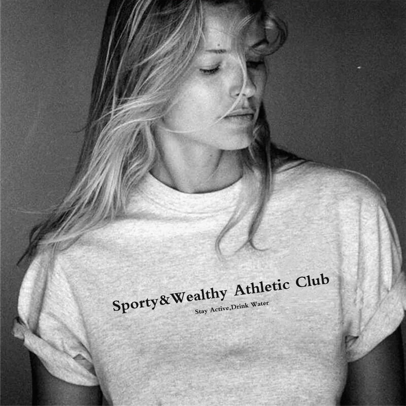 Спортивные серые футболки с надписью «Make You Health» в американском винтажном стиле, женские свободные хлопковые летние футболки с коротким рукавом