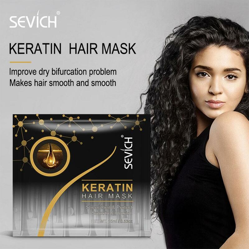Masker pelembap rambut Keratin, 10ml kondisioner perbaikan rambut rusak kering pengisian kembali Minyak Argan perawatan rambut