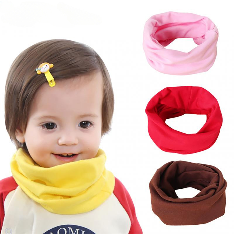 ผ้า100% คอตตอนแบบสวมหัวของเด็กทารกผ้าพันคอคอปกฤดูใบไม้ร่วงและฤดูหนาวผ้าพันคอเด็กผ้าพันคอวงแหวนสำหรับเด็ก