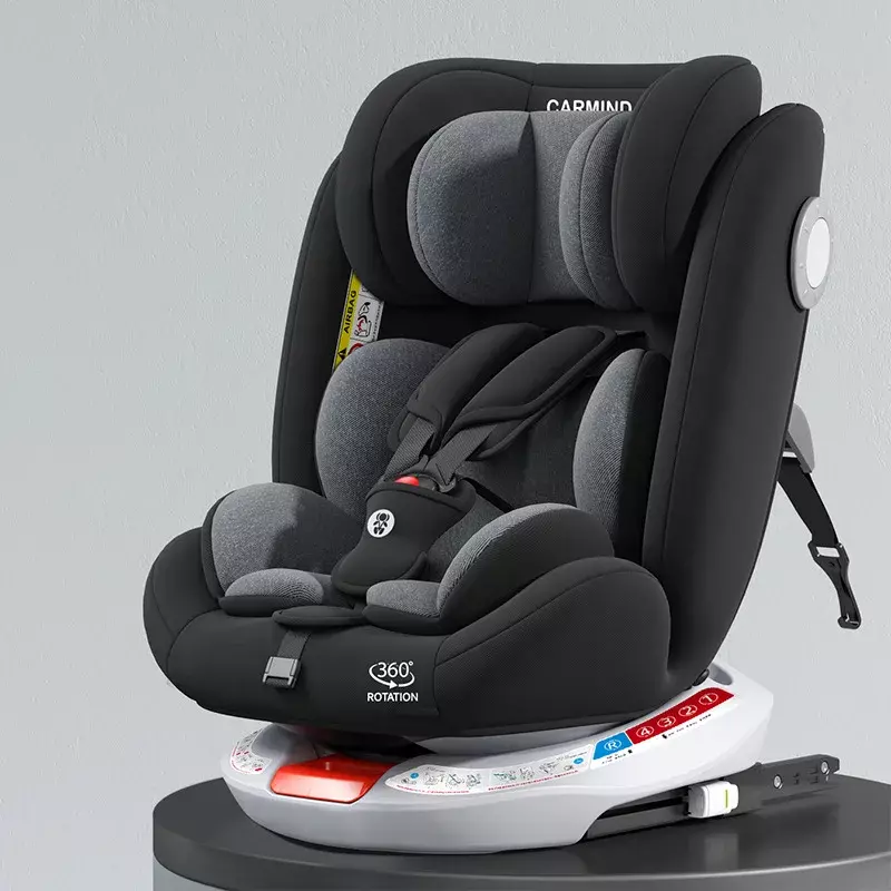Assento de carro confortável para o bebê recém-nascido, assento giratório bidirecional, pode sentar ou reclinar, almofada de esponja, segurança infantil