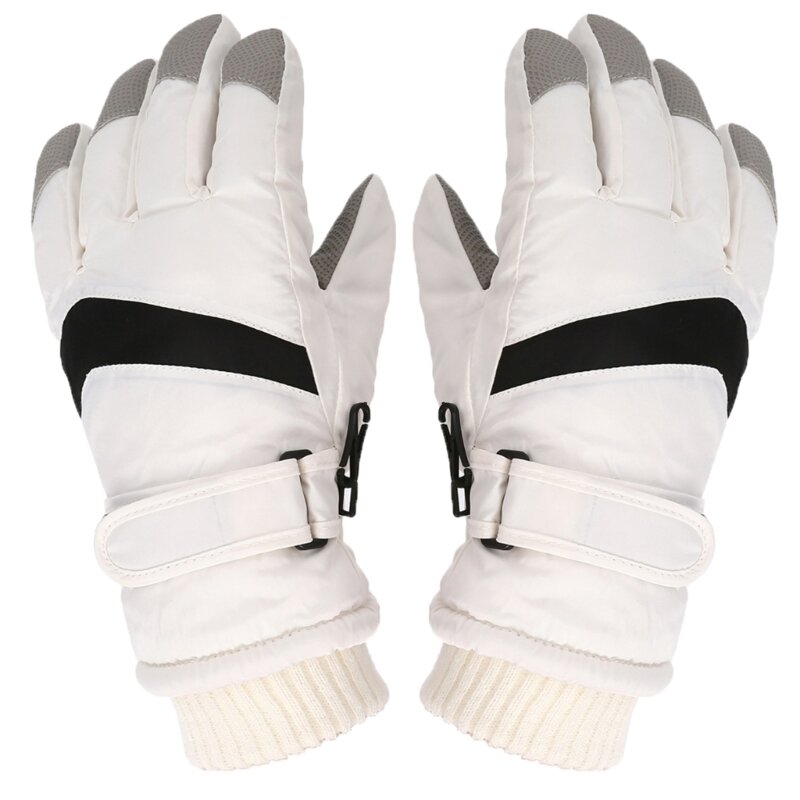 Mitaines neige à doigts complets, 1 paire, gants imperméables pour enfants, mitaines Ski coupe-vent