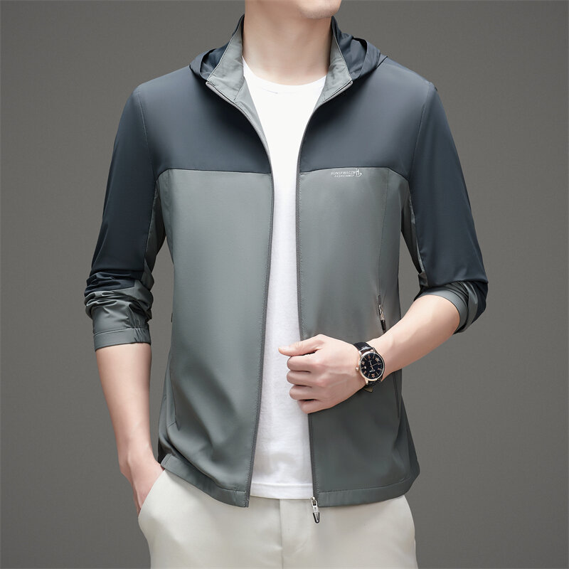 Ice Silk Sun Protection Clothing Men's Summer Lightweight Breathable Skin Coat Jacket Casual Coat Men's Clothing