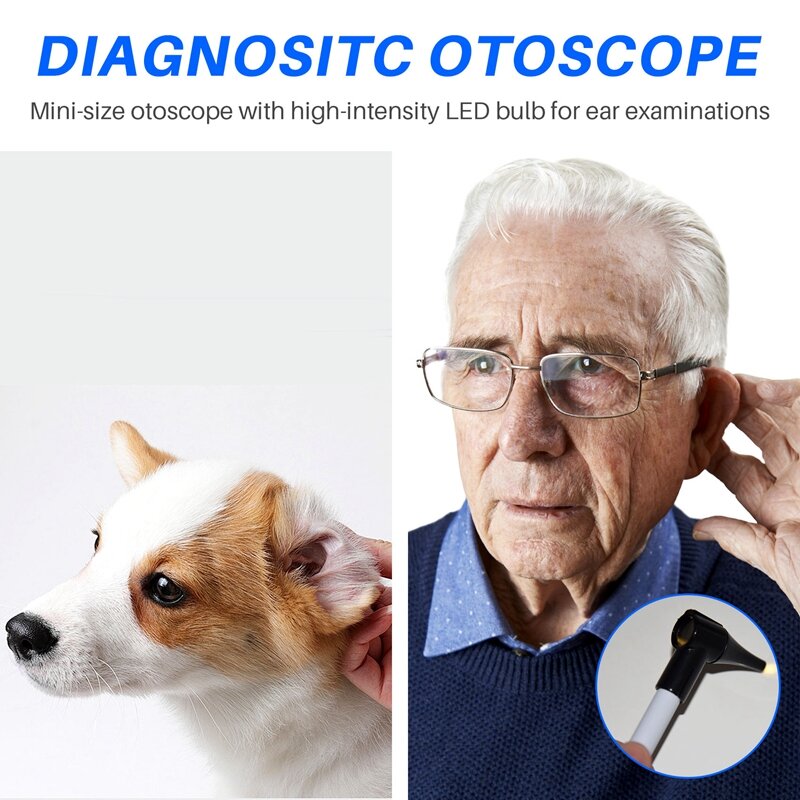 Otoskop oftalmoskop stomatoskop pielęgnacja uszu przyrządy diagnostyczne latarka zestaw lupy Len