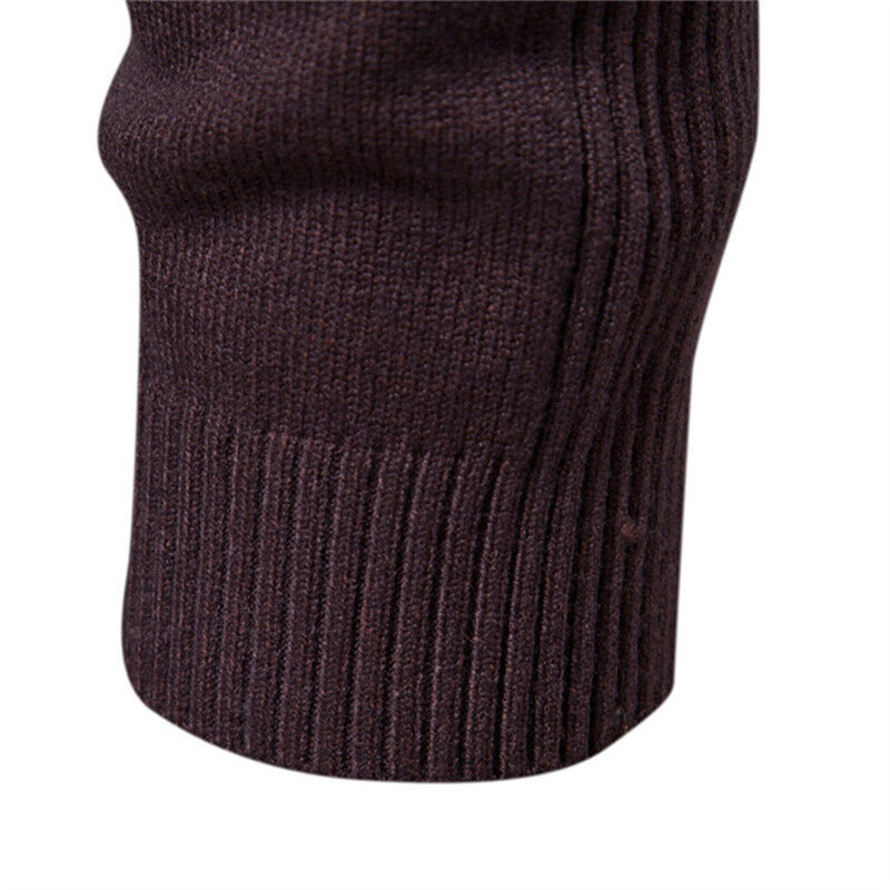 Camisola de malha justa com gola redonda masculina, suéter grosso, manga comprida, pulôveres sólidos, outono, inverno, 10 cores