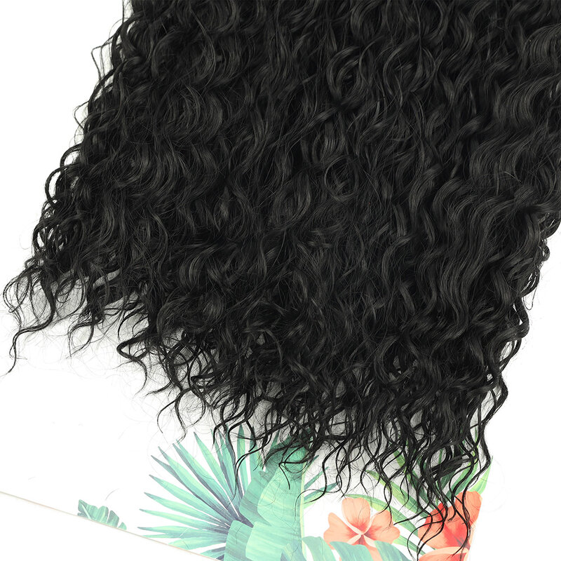 Fasci di capelli sintetici estensioni dei capelli ricci per le donne 9 pz/set capelli a trama lunga fiber per capelli resistenti al calore tessitura per donna