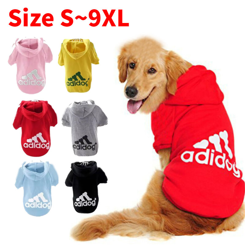 Одежда для домашних животных, толстовки для собак Adidog, осенне-зимнее теплое пальто для больших собак, куртка, свитер, одежда для щенков, французского бульдога