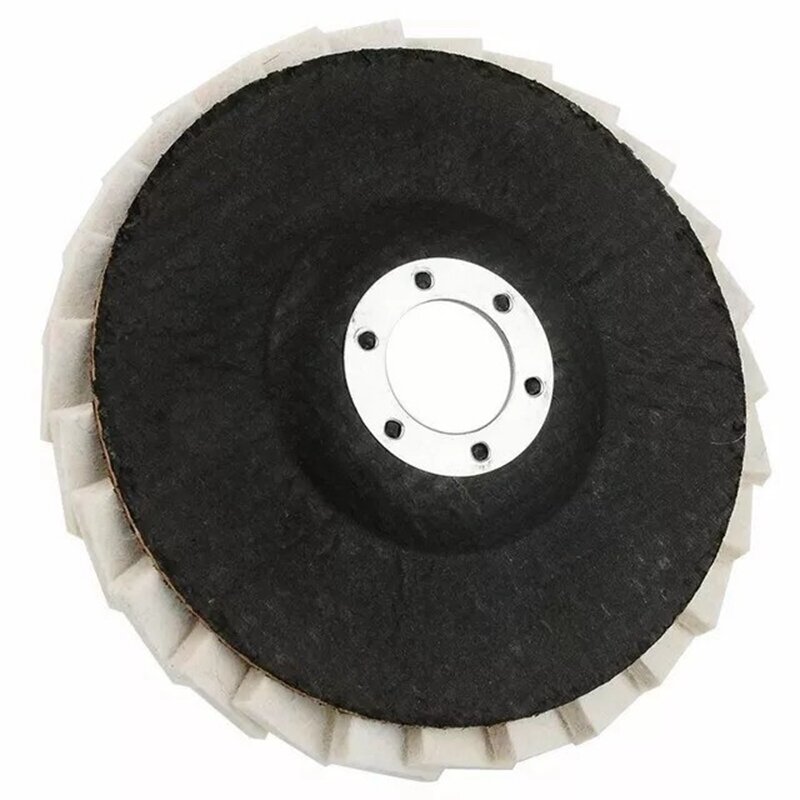 Disco de fieltro abatible para amoladora angular, hoja de persiana de lana, almohadilla de rueda de pulido, 5 pulgadas