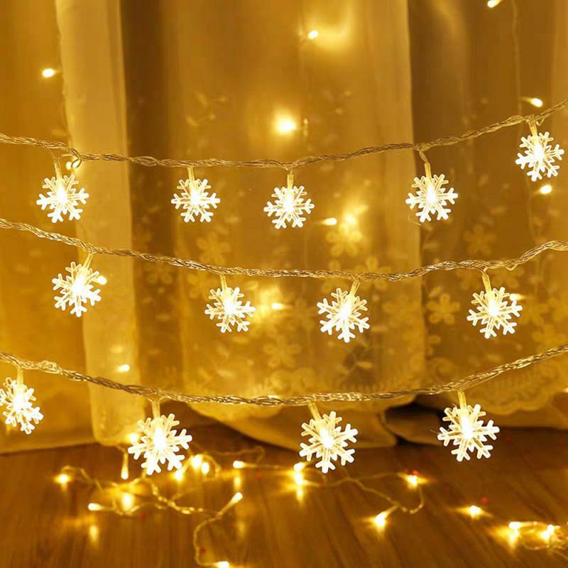 3M 20LED Snowflake String Lights Snow Fairy Garland Decoração para Árvore de Natal Quarto de Ano Novo Holiday Wedding Party Lights