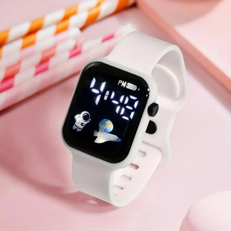 LED Digital Watch Stylish Square Shockproof Sporty Design Student Sport Personality Accurate Digital Watch