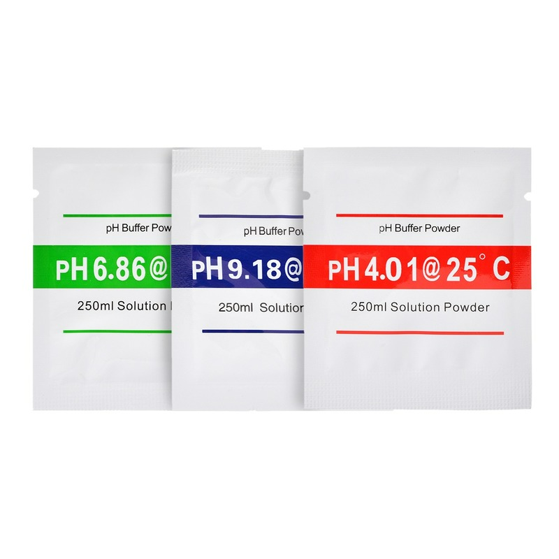 Polvo de calibración de PH, solución de calibración para medidor de prueba, 4,01, 6,86, 9,18, 15 unidades