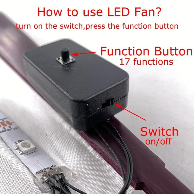Ventilador LED Luminoso Recarregável Ventilador de Brilho Dobrável Ventilador de Pano LED Colorido, Show Light Up Ventilador para Casamento Noite Bar Props, 5V