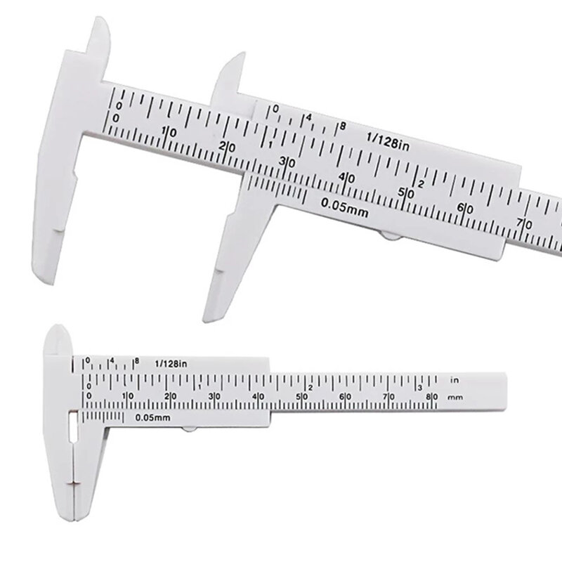 Mini calibrador Vernier deslizante de plástico, regla de medición, micrómetro, herramientas manuales, 80mm