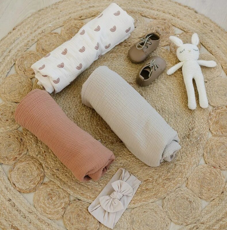 4 Layers Muslin Baby Swaddle Blanket Newborn Summer Cotton Soft Baby Receiving Blankets For Stroller Crib Quilt Kids Bath Towe;